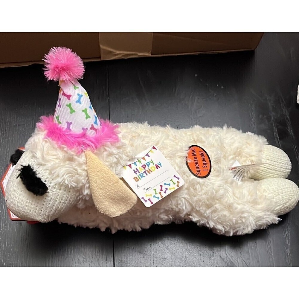 NWT Multipet Lambchop 11” Happy Birthday Medium Plush Lamb Chop Soft Dog Toy